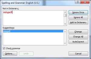 misspell